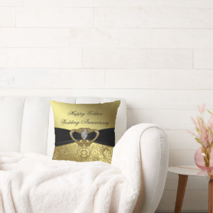 Golden Wedding Anniversary Throw Kissen