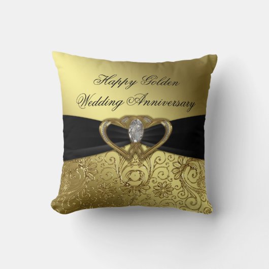 Golden Wedding Anniversary Throw Kissen (Vorderseite)