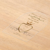 Golden Wedding Clear Acrylic Invitation Card 22 Acryleinladungen (Ablage )