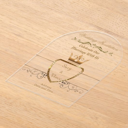 Golden Wedding Clear Acrylic Invitation Card 22 Acryleinladungen (Ablage )