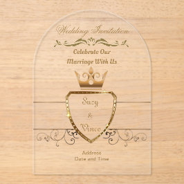Golden Wedding Clear Acrylic Invitation Card 22 Acryleinladungen