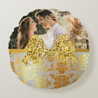 Golden Wedding Foto Tote Bag Rundes Kissen