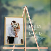 Golden Wedding Frame Elegante Blumentypografie Acrylschild (Neutral)