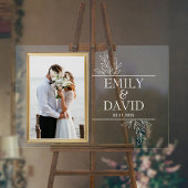 Golden Wedding Frame Elegante Blumentypografie Acrylschild