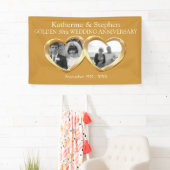 Golden Wedding Jubiläum 2 Herz Foto Banner (Insitu)