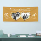 Golden Wedding Jubiläum 2 Herz Foto Banner (Messe)