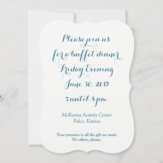 Golden Wedding Jubiläum #3 Farbe 6DC5D0 Einladung (Rückseite)