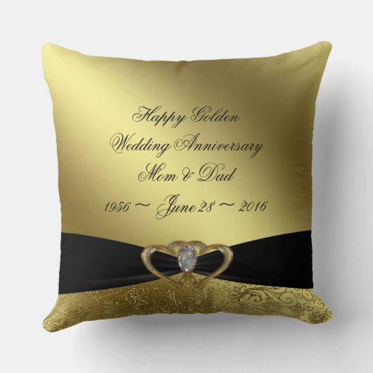 Golden Wedding Jubiläum Foto Kissen (Rückseite)