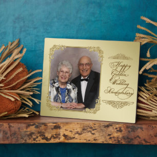 Golden Wedding Jubiläum Foto Plaque Fotoplatte