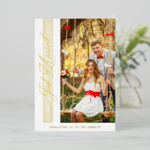 Golden Wedding Just Married Hand Lettered Photo  Folieneinladung (Stehend vorne)