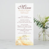 Golden Wedding Menu Card Menükarte (Stehend Vorderseite)