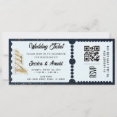 Golden wedding Party Ticket Invitation Einladung (Vorderseite)