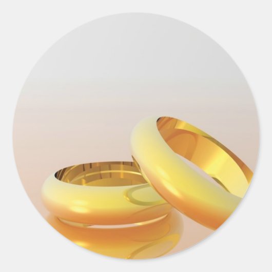 Golden Wedding Rings Runder Aufkleber (Vorderseite)
