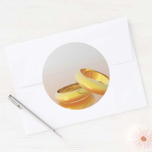 Golden Wedding Rings Runder Aufkleber (Umschlag)