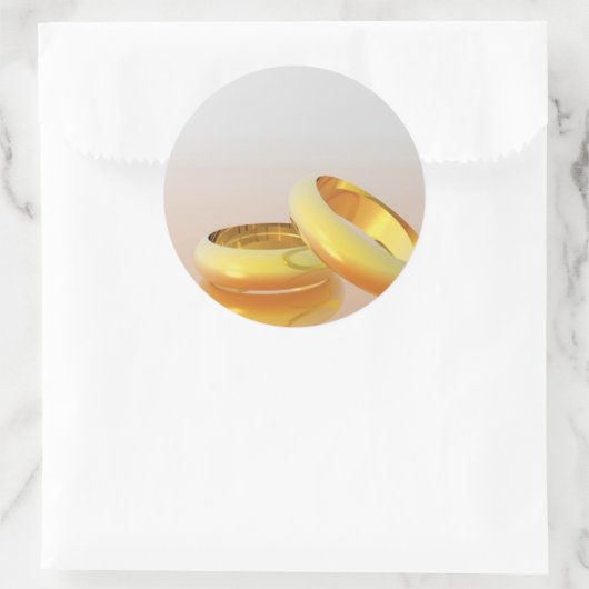 Golden Wedding Rings Runder Aufkleber (Tasche)