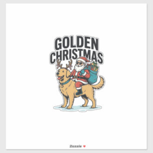 Golden Weihnachten Santa Reitender Retriever Shirt Aufkleber