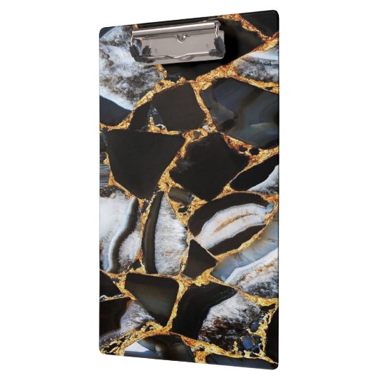 Golden weiß und schwarz Marmor Klemmbrett (Links)