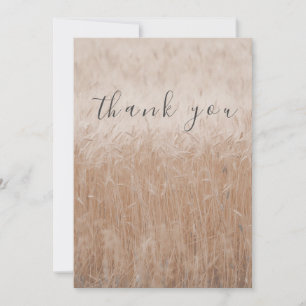 Golden Weizen Feld Whimsical Flat Danke Karte