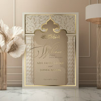 Golden Welcome Sign für die Islamische Nikah Weddi