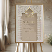 Golden Welcome Sign für die Islamische Nikah Weddi Foliendrucke