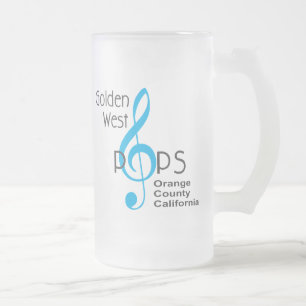Golden West Pops Logo-Tasse Mattglas Bierglas