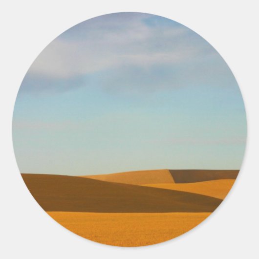 Golden Wheat Fields in Palouse Runder Aufkleber (Vorderseite)