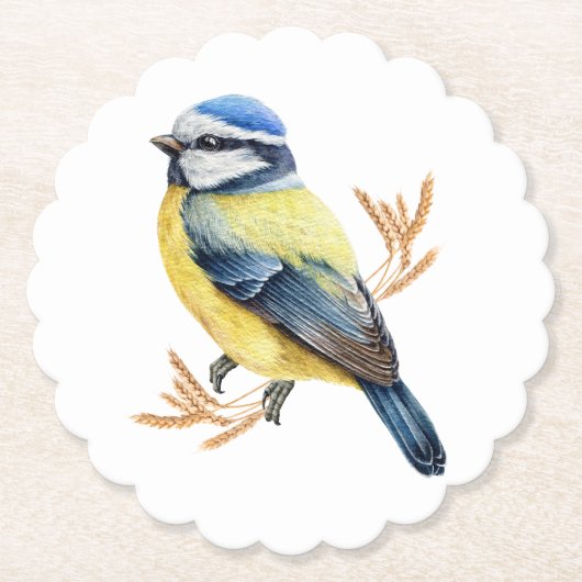 Golden Wheat und Blue Tit Untersetzer (Vorderseite)