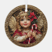 Golden Whimsy – Angel of Christmas Delight Ornament Aus Glas (Rückseite)