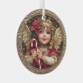 Golden Whimsy – Angel of Christmas Delight Ornament Aus Glas (Vorderseite Rechts)
