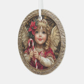 Golden Whimsy – Angel of Christmas Delight Ornament Aus Glas (Vorderseite links)