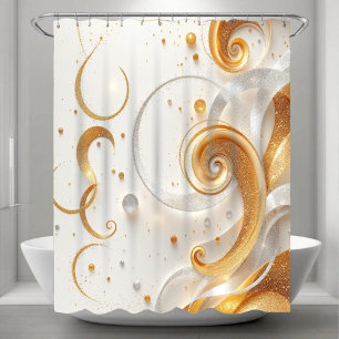 Golden Whirl Duschvorhang