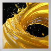 Golden Whirlwind Liquid Art Poster (Vorne)