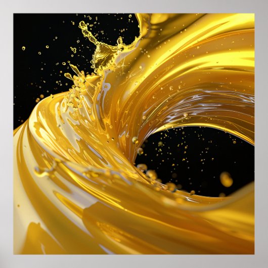 Golden Whirlwind Liquid Art Poster (Vorne)