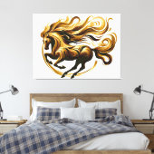Golden Whirlwind - Regal Horn in Motion Leinwanddruck (Insitu (Schlafzimmer))