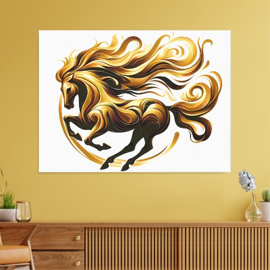 Golden Whirlwind - Regal Horn in Motion Leinwanddruck (Insitu (Wohnzimmer))