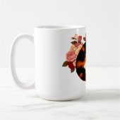 Golden Whiskers: Calico Cat in Rose Reverie Kaffeetasse (Links)