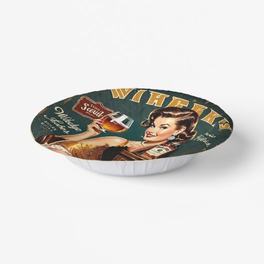 Golden Whiskey Pappteller (Gewinkelt)