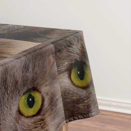 "Golden Whiskys: Ein braunes Kätzchen in Ölfarbe" Tischdecke (Beispiel)