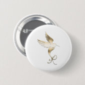 Golden White Bird Button (Vorne & Hinten)