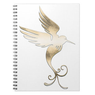 Golden White Bird Notizblock