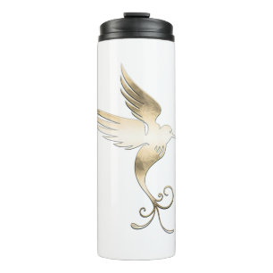 Golden White Bird Thermosbecher