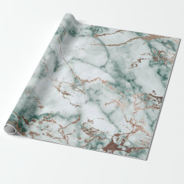 Golden White Cali Deep Green Marble Stone Brushs Geschenkpapier