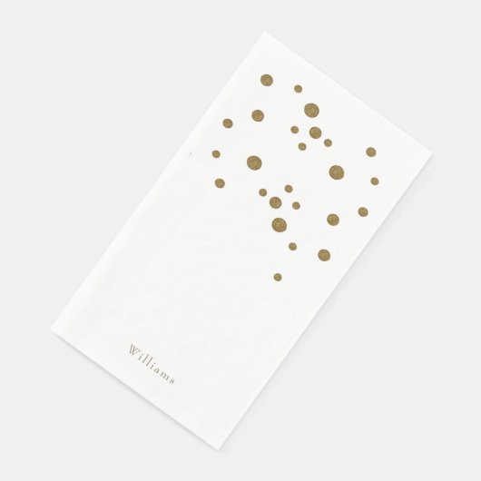 Golden & White Custom Holiday Serviette (Ecke)