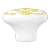 Golden & White Damask Elegantes Schlafzimmer Dress Keramikknauf (Seitenansicht)