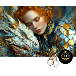 Golden White Dragon Fantasy Königin Decoupage Kuns Seidenpapier