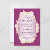 Golden White Floral Pink Geometric Rustic Wedding Save The Date (Vorderseite)