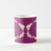 Golden White Floral Pink Geometric Wedding Gift Kaffeetasse (Mittel)