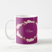 Golden White Floral Pink Geometric Wedding Gift Kaffeetasse (Links)