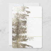 Golden & White Glam Pine Tree Rustikale Wald Hochz Einladung (Rückseite)