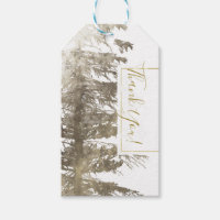 Golden & White Glam Pine Tree Rustikale Wald Hochz